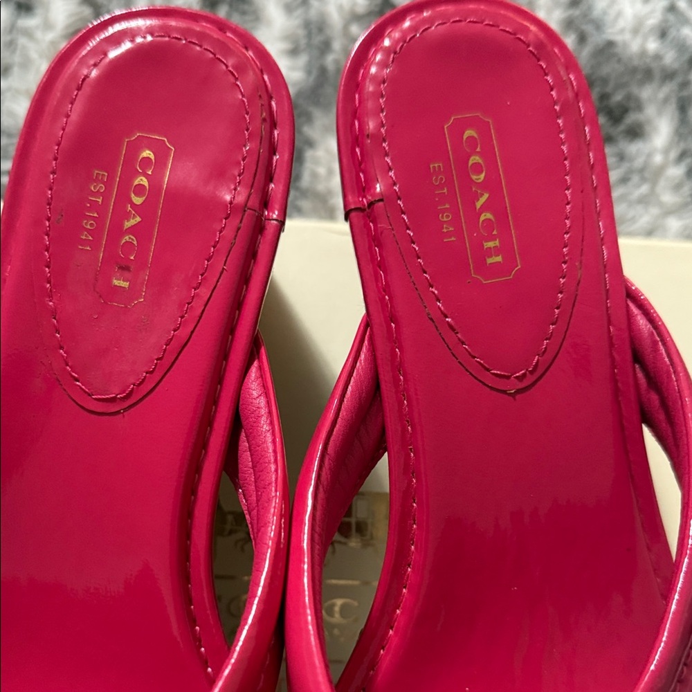 Coach Women's Hot Pink Sandals - Picture 12 of 12